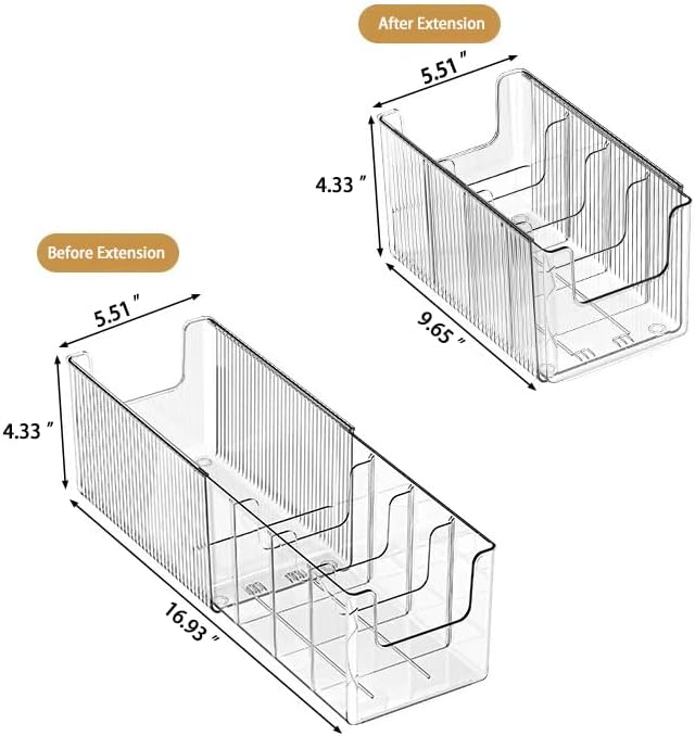 Belt Organizer-2 Pack，Lingerie Organizer for Drawer，Clear Extendable Stackable Storage Bin，for Wardrobe Drawers, Stores Belts Ties Underwear Face Masks