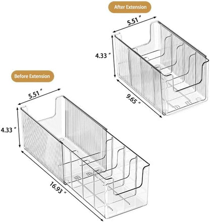Belt Organizer-2 Pack，Lingerie Organizer for Drawer，Clear Extendable Stackable Storage Bin，for Wardrobe Drawers, Stores Belts Ties Underwear Face Masks