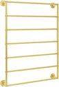 Wall Mounted Display Rack, 7-Tier Wall Mounted Scarf Rack, Gold Towels Storage Rack, Wrapping Paper Ribbon Organizer, Metal Wall Display Rack for Bedroom, Retail Store, Flower Shop