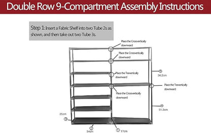lapday 27-Pairs Portable Boot Rack, Double Row Shoe Rack Covered with Nonwoven Fabric,Space Saving Closet Shoe Cabinet Tower (Coffee)