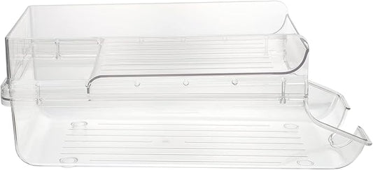 Mobestech Double Beverage Can Organizer for Fridge Transparent Soda Holder Rack Efficient Storage for Kitchen and Pantry Space-saving Design for Easy Access