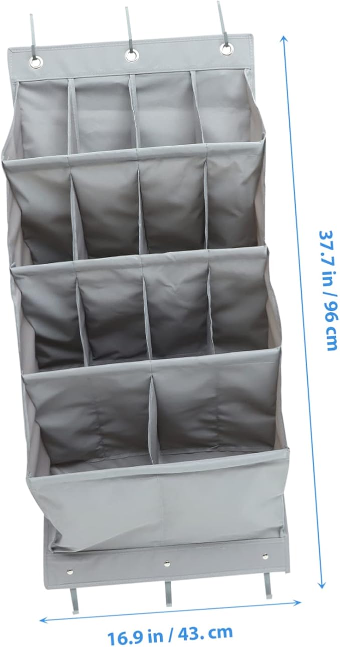 Ciieeo Multi-layer over The Door Organizer Hanging Storage Bag for Shoes Accessories Breathable Space-saving for Home Office Gray