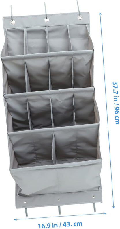 Ciieeo Multi-layer over The Door Organizer Hanging Storage Bag for Shoes Accessories Breathable Space-saving for Home Office Gray
