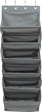 LALAFINA Wall-mounted Multi-layer Hanging Storage Bag, 6-layer Gray Fabric Organizer, Over-the-door Shoe and Household Item Holder, Large Capacity Non-woven Door Back Pocket Organizer