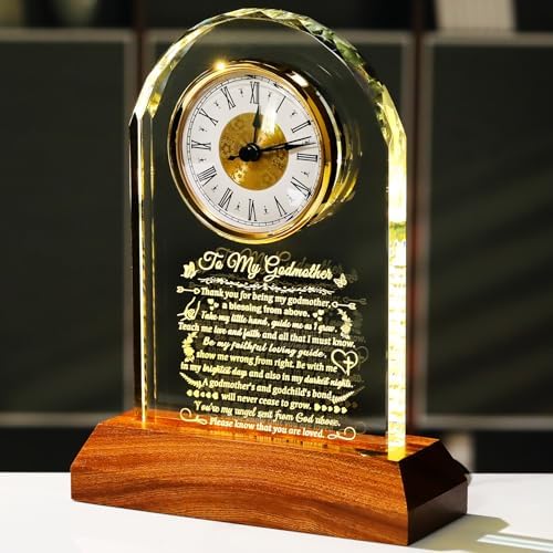Arikyrist Godmother Gifts from Godchild Glass Clock on Birthday Mothers Day by Arikyrist