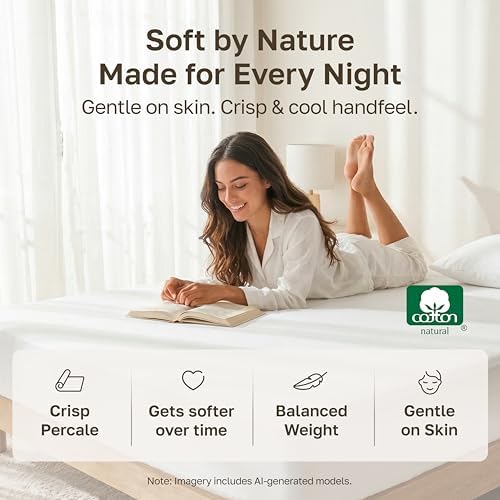 California Design Den 100% Organic Cotton Twin Fitted Sheet, Soft Taupe - Image 6