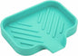 MicoYang Silicone Bathroom Soap Dishes with Drain Spout-Bathroom and Kitchen Sink Organizer,Sponge Holder,Dish Soap Tray,Perfect for Dispenser,Scrubber,Bottle,Cup on Sink or Counter-Mint 4.9"×3.2"