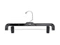 NAHANCO 8600PCLH Black Shiny Plastic Hanger, Skirt Slack, Chrome Long Hook, Black Plastic Clips, 14” (Pack of 100)