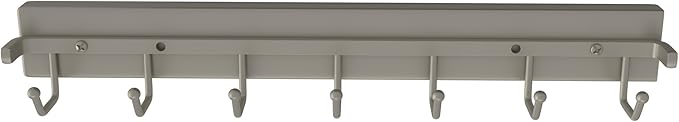 Rev-A-Shelf 14 Inch Pop Out Sliding Deluxe Belt and Tie Accessory Organization Rack Holder Hanger with 7 Hooks, Satin Nickel, BRCPOSL-14-SN-1