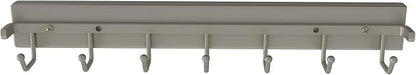 Rev-A-Shelf 14 Inch Pop Out Sliding Deluxe Belt and Tie Accessory Organization Rack Holder Hanger with 7 Hooks, Satin Nickel, BRCPOSL-14-SN-1