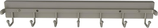 Rev-A-Shelf 14 Inch Pop Out Sliding Deluxe Belt and Tie Accessory Organization Rack Holder Hanger with 7 Hooks, Satin Nickel, BRCPOSL-14-SN-1