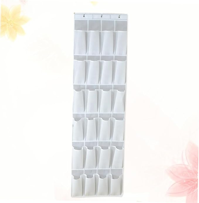 GLEAVI 24pcs Door Shoes Storage Hanging Bag Practical Cloth Organizer for Keys Phone and Sundries White for Tidy Homes and Efficient Organization