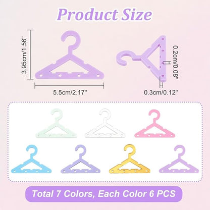PH PandaHall 42pcs Clothes Hanger Earring Holder Necklace Mini Hanger Rack Jewelry Display Dangle Earring Hanging Organizer Acrylic Ear Studs Display Rack for Retail Show Personal Exhibition