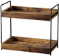 2-Tier Bathroom Counter Organizer, Wood Kitchen Countertop Spice Rack, Vanity Cosmetic Makeup Organizers Shelf for Bathroom Storage Organization, Rustic Brown
