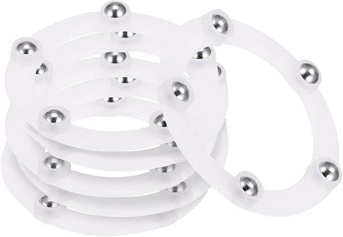 MECCANIXITY 2inch Rotating Swivel Stand with Steel Ball Bearings Annular Lazy Susan Base Turntable for Kitchen Corner Cabinets, 55 x 40mm White Pack of 6