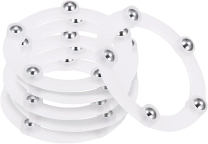 MECCANIXITY 2inch Rotating Swivel Stand with Steel Ball Bearings Annular Lazy Susan Base Turntable for Kitchen Corner Cabinets, 55 x 40mm White Pack of 6