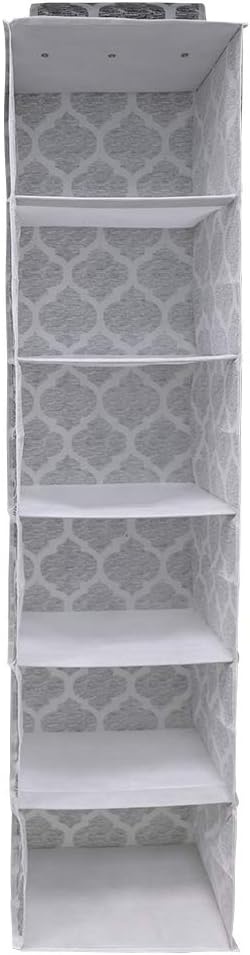 Home Basics Arabesque Non-Woven Closet Storage (2, 6 Shelf Hanging Closet Organizer)