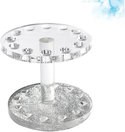 Healeved Heart-Shaped Transparent Acrylic Nail Art Brush Holder Stand for Uv Gel Pens Portable Nail Holder Organizer Compact Cosmetic Display Case 3.42X3.34X2.67In