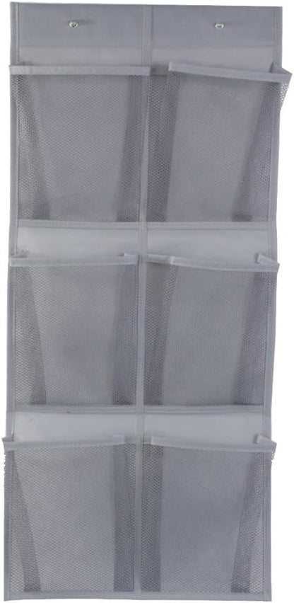Over the Door Hanging Shoe Organizer with Multi-Pocket Design, Breathable Non-Woven Fabric Dustproof Storage Solution for Bedroom, Bathroom, and Laundry Room, Black/White/Gray, 76x35cm(Gray)