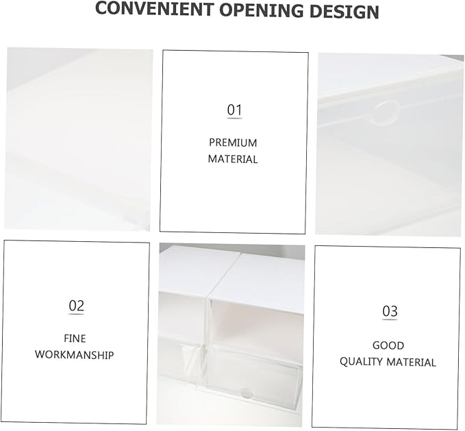 4pcs Plastic Shoe Storage Boxes Dustproof Multi-functional Organizer for Home and Dorm Simple Design Easy Access for Men Footwear