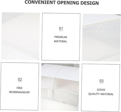 4pcs Plastic Shoe Storage Boxes Dustproof Multi-functional Organizer for Home and Dorm Simple Design Easy Access for Men Footwear