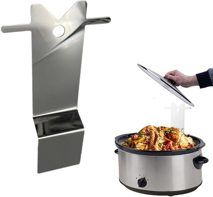 1 Pack Pot Lid Holder Sturdy Stainless Steel Slow Cooker Pot Lid Holder for Home Restaurant Kitchen Accessory, Space-Saving Storage(Silver)
