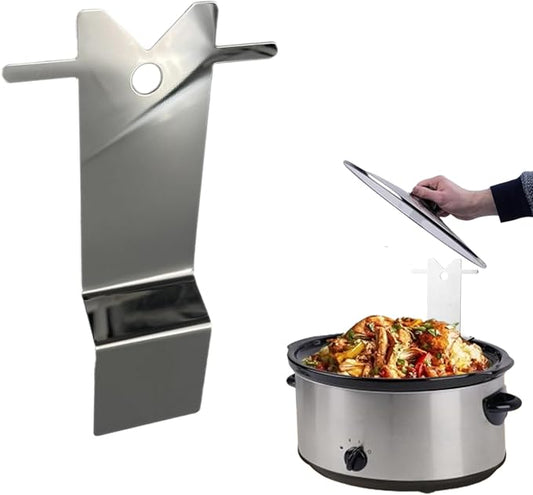 1 Pack Pot Lid Holder Sturdy Stainless Steel Slow Cooker Pot Lid Holder for Home Restaurant Kitchen Accessory, Space-Saving Storage(Silver)
