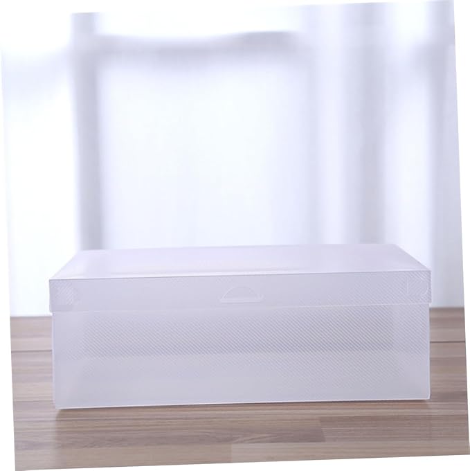 SHINEOFI 6pcs White Flip-top Shoe Storage Boxes 33x20x12cm Large Dustproof Plastic Shoe Organizers for Home Closet Space-saving Stackable Containers
