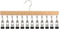 Closet Organizer with 12 Clips, 2026 New Upgraded Space Saving Hanger with 360° Rotating Metal Clips Silicone Lining for Scarves, Pants, Skirts, Towels (Wood, 1 PCS)