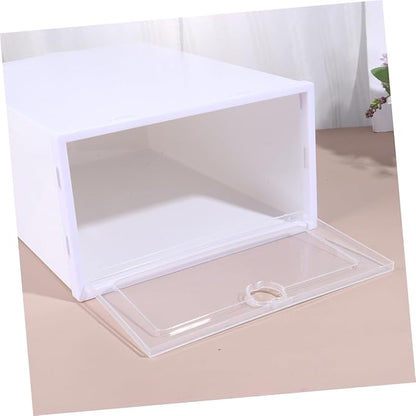 Hemobllo 6pcs Stackable Transparent Shoe Storage Boxes Organizer for Closet Drawer Type Protective Shoe Organizer for Heels Sneakers Slippers Boots PP Material Multi Functional Space Saving