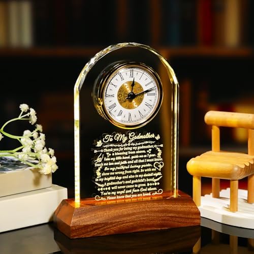 Arikyrist Godmother Gifts from Godchild Glass Clock on Birthday Mothers Day - Image 3