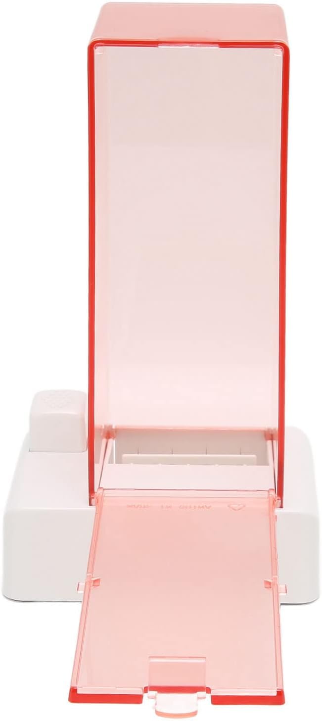 Automatic Cotton Pad Dispenser,Automatic Cotton Pad Holder, Cotton Pad Holder Organizer, Pink Transparent Appearance Easy Take PC Automatic Cotton Pad Storage, for Lint Free Nail Wipes, cotton pa
