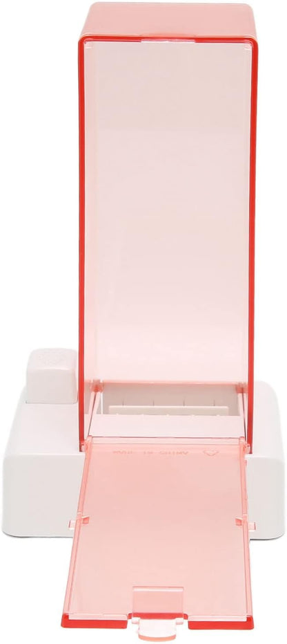 Automatic Cotton Pad Dispenser,Automatic Cotton Pad Holder, Cotton Pad Holder Organizer, Pink Transparent Appearance Easy Take PC Automatic Cotton Pad Storage, for Lint Free Nail Wipes, cotton pa