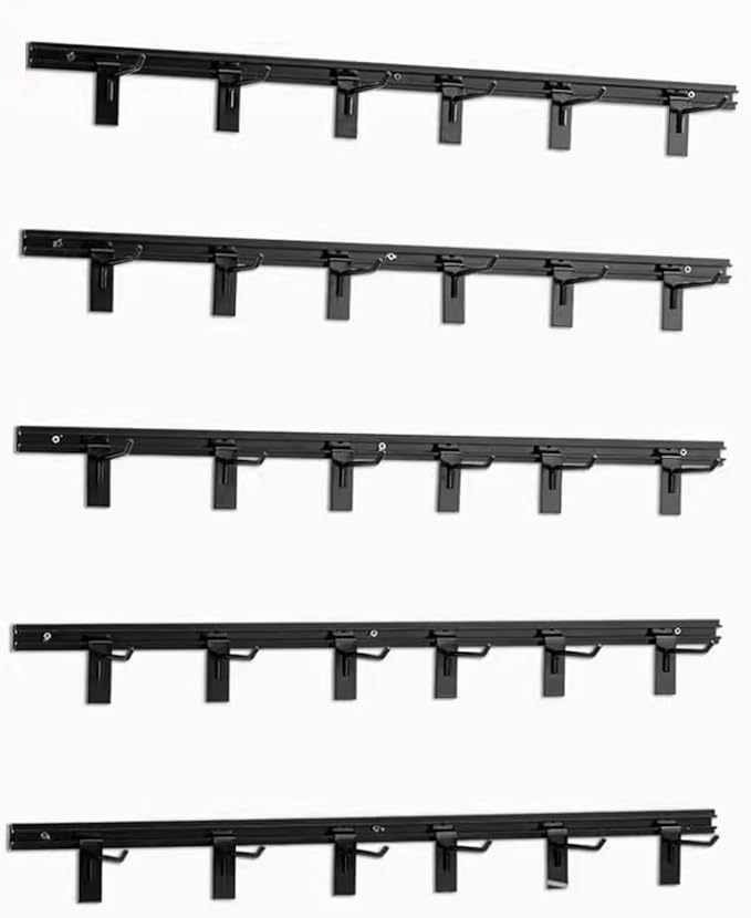 Helmet Holder Wall Mount, Wall Mounted Hard Hat Rack, Constructed Strong Steel, Workshop Construction site Wall Hanging Safety Helmet Storage Hanger Combination Shelf(Black,150cm/59.in)