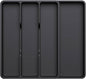 Lifewit Utensil Organizer for Kitchen Drawer, Expandable Cooking Silverware Tray, Adjustable Cutlery Flatware Holder, Plastic Spatula Tools Storage Divider, 17.3 x 15.8", Black