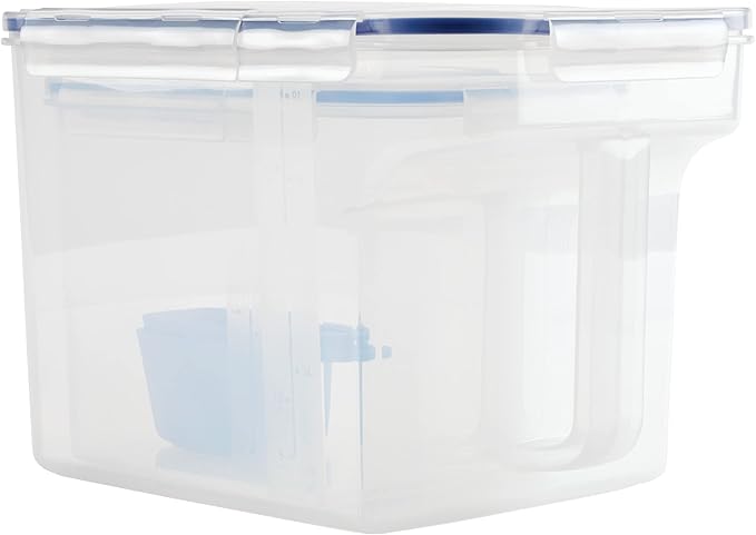 LocknLock Easy Essentials Food Storage Container and Scoop Set/Food Storage Bin Set, BPA-free/Dishwasher Safe, 4 Piece - Clear