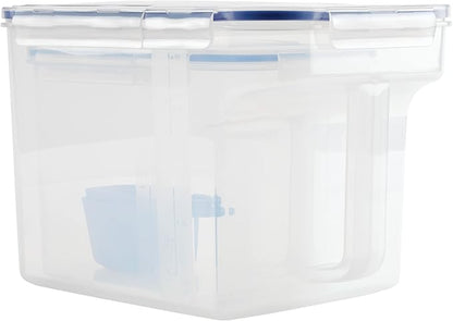 LocknLock Easy Essentials Food Storage Container and Scoop Set/Food Storage Bin Set, BPA-free/Dishwasher Safe, 4 Piece - Clear