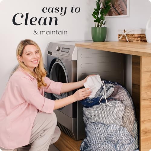 Handy Laundry Mesh XL Laundry Bag 24"x36", Heavy Duty Drawstring, Navy Blue - Image 5