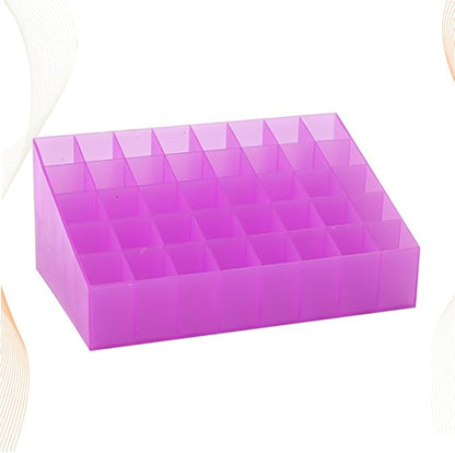 FOMIYES 40 Box 4 Rows Lipstick Holder Clear Lip Gloss Makeup Brush Holder 40 Slots Makeup Holder Cosmetic Case Lip Tint Lipstick Storage Case Dressing Table Storage Box Purple