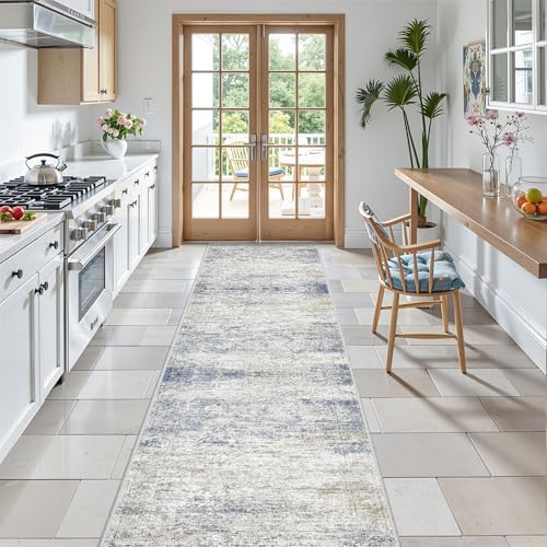 2x8 Runner Rug Non Slip,Washable Hallway Runner Rug,Blue - Image 3