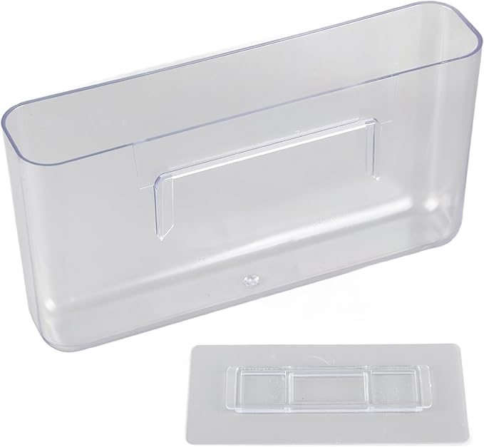 Wall Mounted Storage Organizer, Transparent Cabinet Door and Bathroom Wall Organizer for Office, Strong Adhesive Mounting, Clear Desktop and Wall Storage Solution (L)