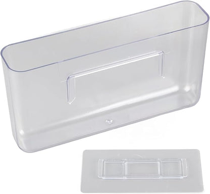 Wall Mounted Storage Organizer, Transparent Cabinet Door and Bathroom Wall Organizer for Office, Strong Adhesive Mounting, Clear Desktop and Wall Storage Solution (L)