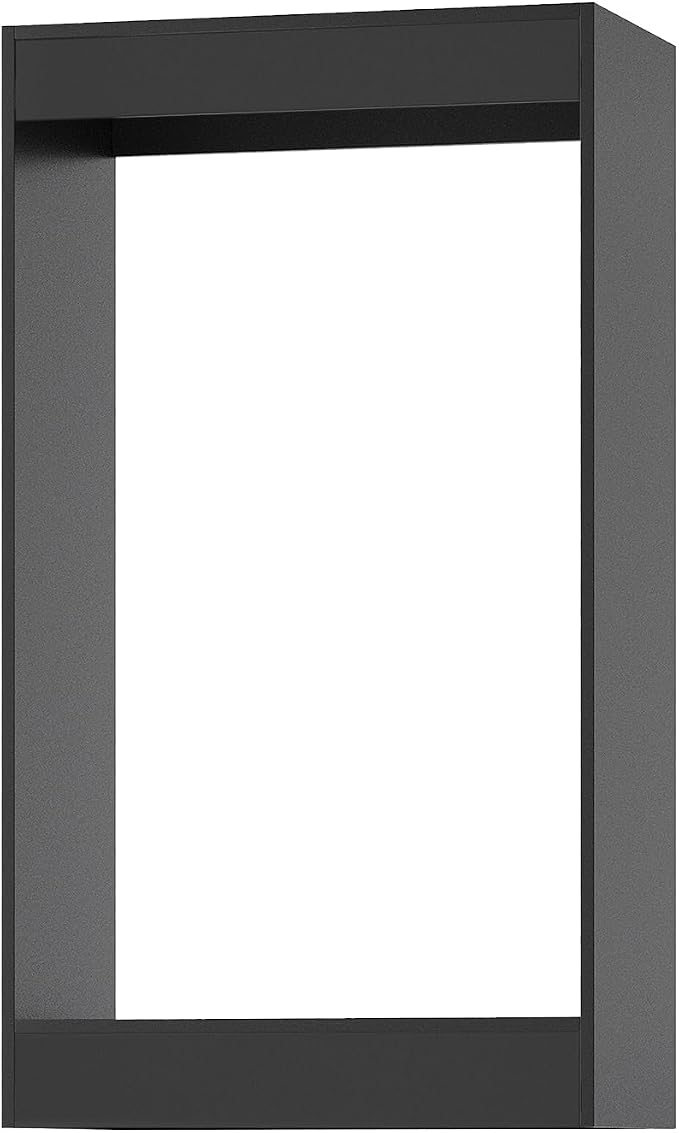 ROOMTEC 25.5" Double Hanging Closet Unit, Modular Closet System with Hanging Rod, Wardrobe Organizer for Bedroom or Walk-in Closet, Wall Mounted, Customizable Clothes Storage Unit, Black