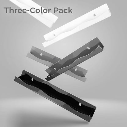 YMVV 3 Colors Nail Polish Wall Mounted Shelf,15 Inch White Gray Black Nail Polish Floating Shelves for 66-90 Bottles Multi-Purpose,Ideal Gift, Great Display for Salons Retailers,6 Pack