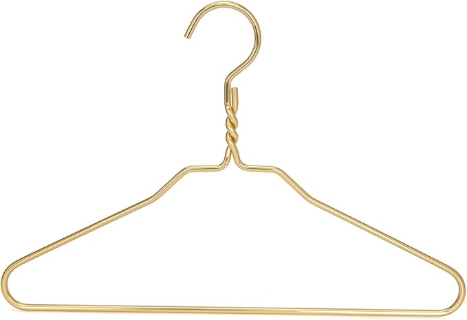 Beautiful Gold Aluminum Metal Suit Hangers Heavy Duty Coat Hangers (14" Junior/Teens Size - 100 Pack)