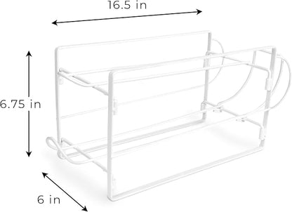 Beverage Dispenser Stand 2 Tier Cans Rack White Countertop Organizer for Party Water Juice