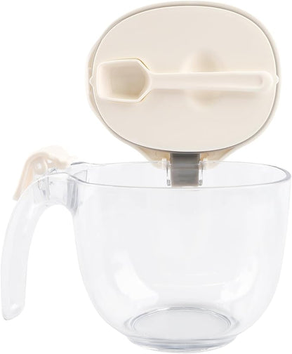 Salt and Pepper Spice Cellar, Clear Storage Container for Coffee, Sugar, Spices and Candies, With Sealing Press Cover and Built-inMagnetic Attraction Spoon,15 oz (White)