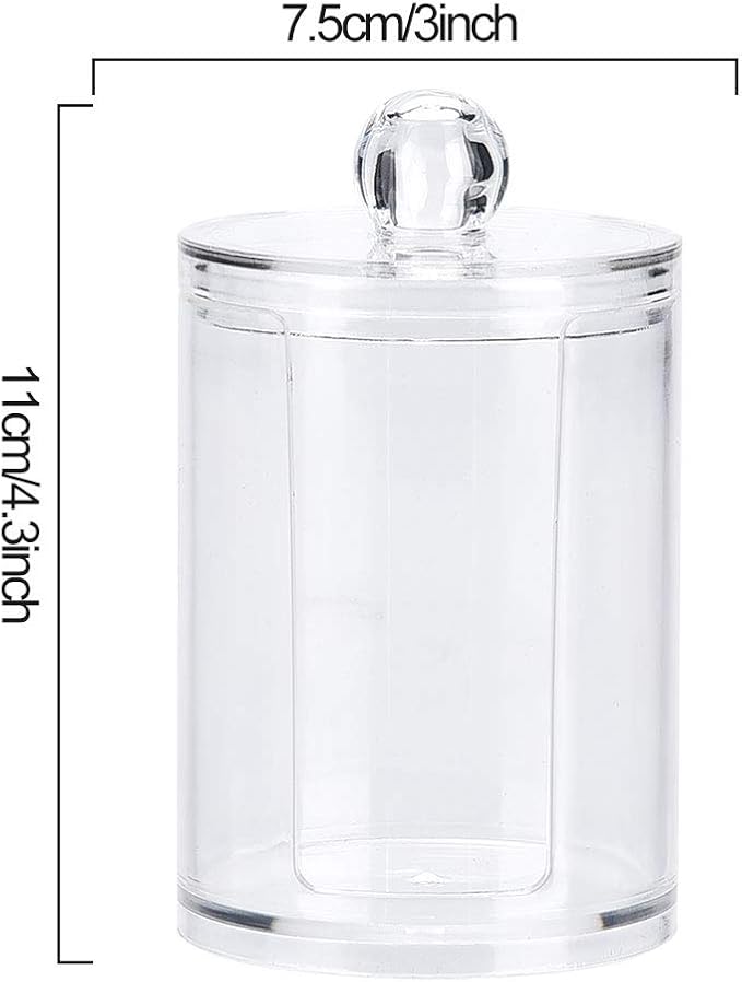 Stylish Makeup Cotton Pad Holder - Clear Acrylic Organizer for Bathroom Canister, Store and Display Cotton Pads with Elegance