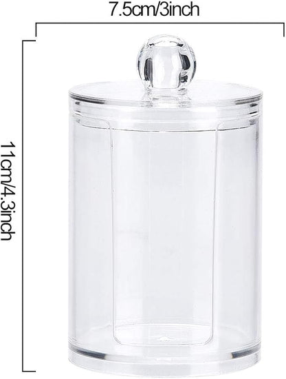 Stylish Makeup Cotton Pad Holder - Clear Acrylic Organizer for Bathroom Canister, Store and Display Cotton Pads with Elegance