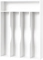 Bellsal White Utensil Organizer 10 Inch Silverware Tray for Drawer - 5 Compartment Small Narrow Bamboo